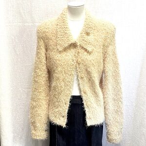 Retro Faux Mohair Cardigan